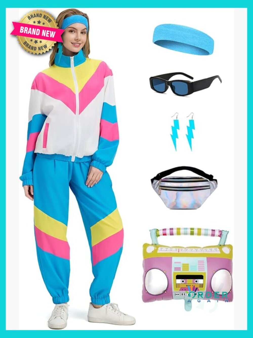 Retro Windbreaker Tracksuit Set 80s 90s Color Block Sportswear Jacket Sweatpants